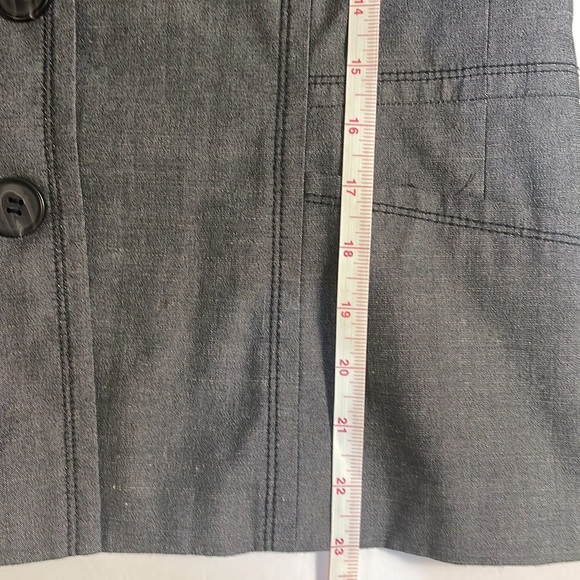 Halogen Women's Linen Blend Blazer Dark Gray Three Button Tie Belt Lined Size 16 - Picture 13 of 14